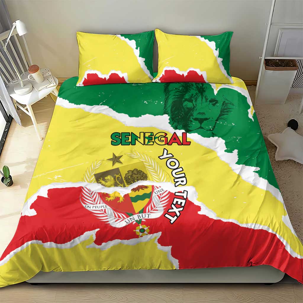 Custom Senegal Beach Soccer 2025 Bedding Set Allez Lions de la Teranga