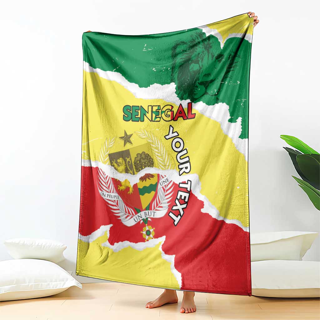 Custom Senegal Beach Soccer 2025 Blanket Allez Lions de la Teranga