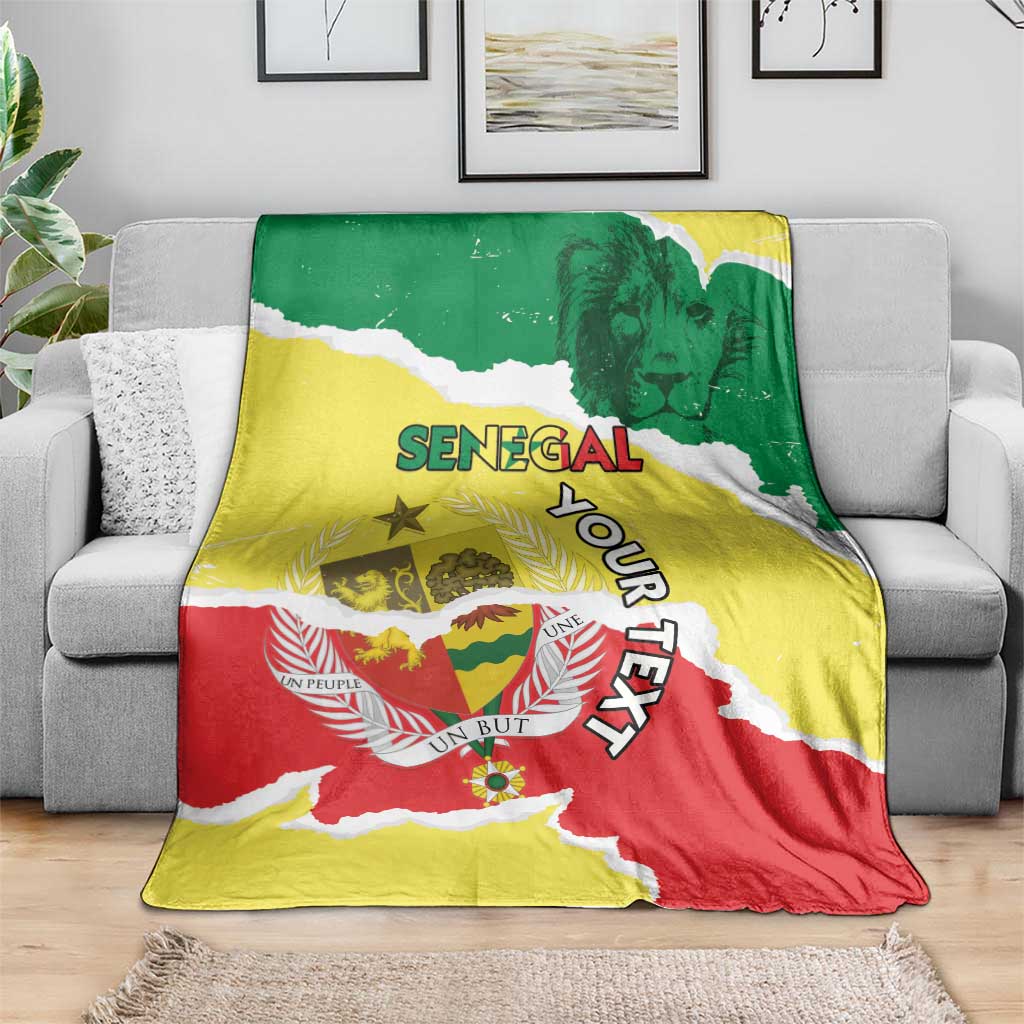 Custom Senegal Beach Soccer 2025 Blanket Allez Lions de la Teranga
