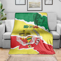 Custom Senegal Beach Soccer 2025 Blanket Allez Lions de la Teranga