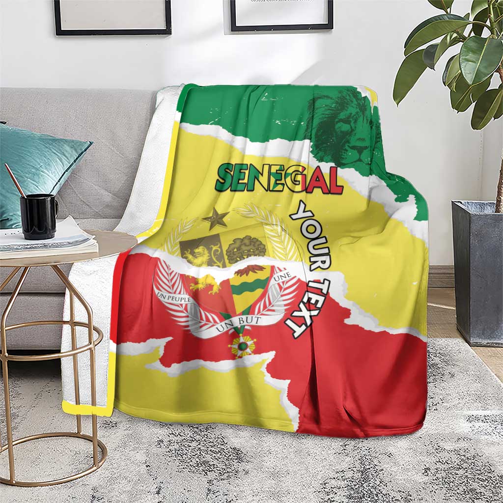 Custom Senegal Beach Soccer 2025 Blanket Allez Lions de la Teranga