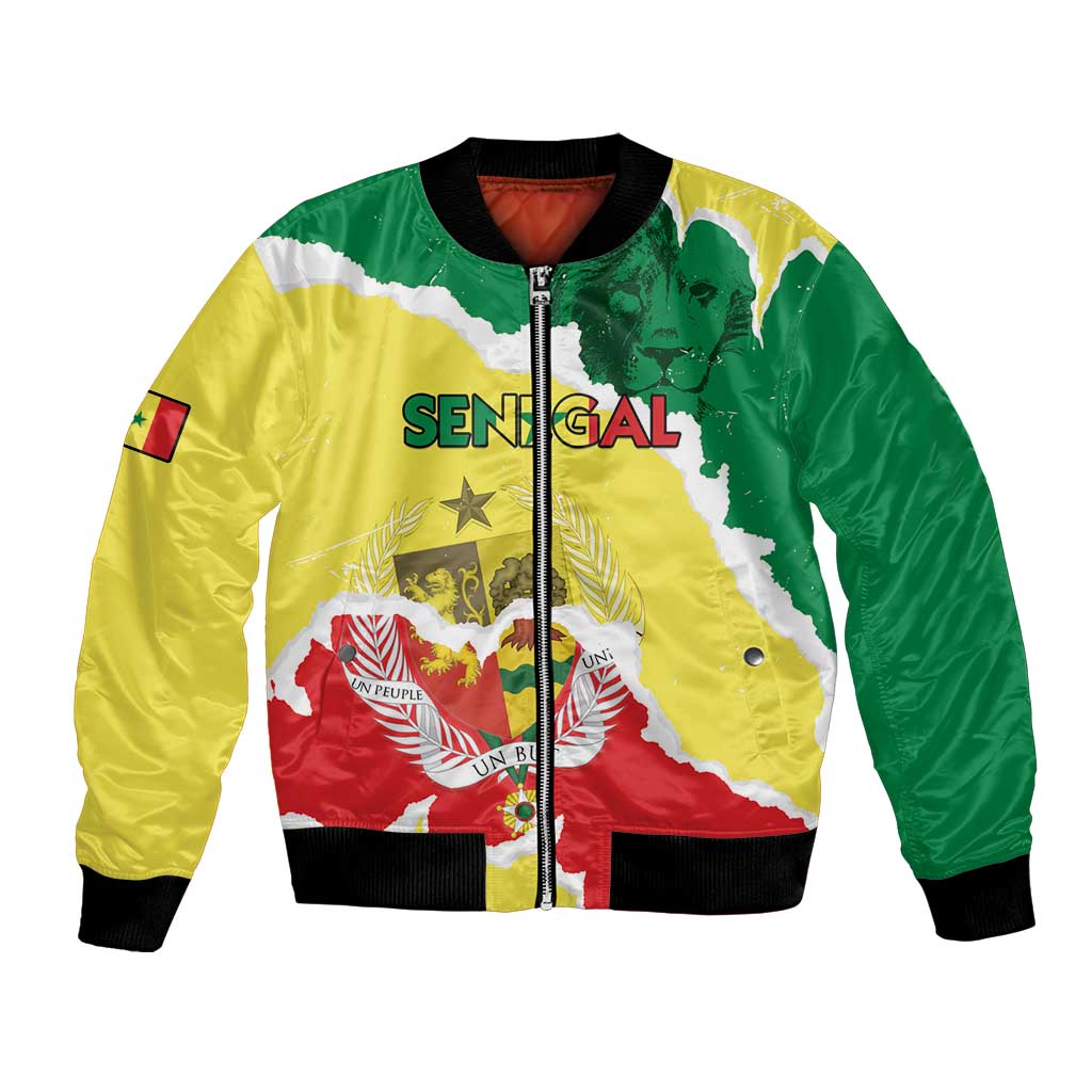 Custom Senegal Beach Soccer 2025 Bomber Jacket Allez Lions de la Teranga