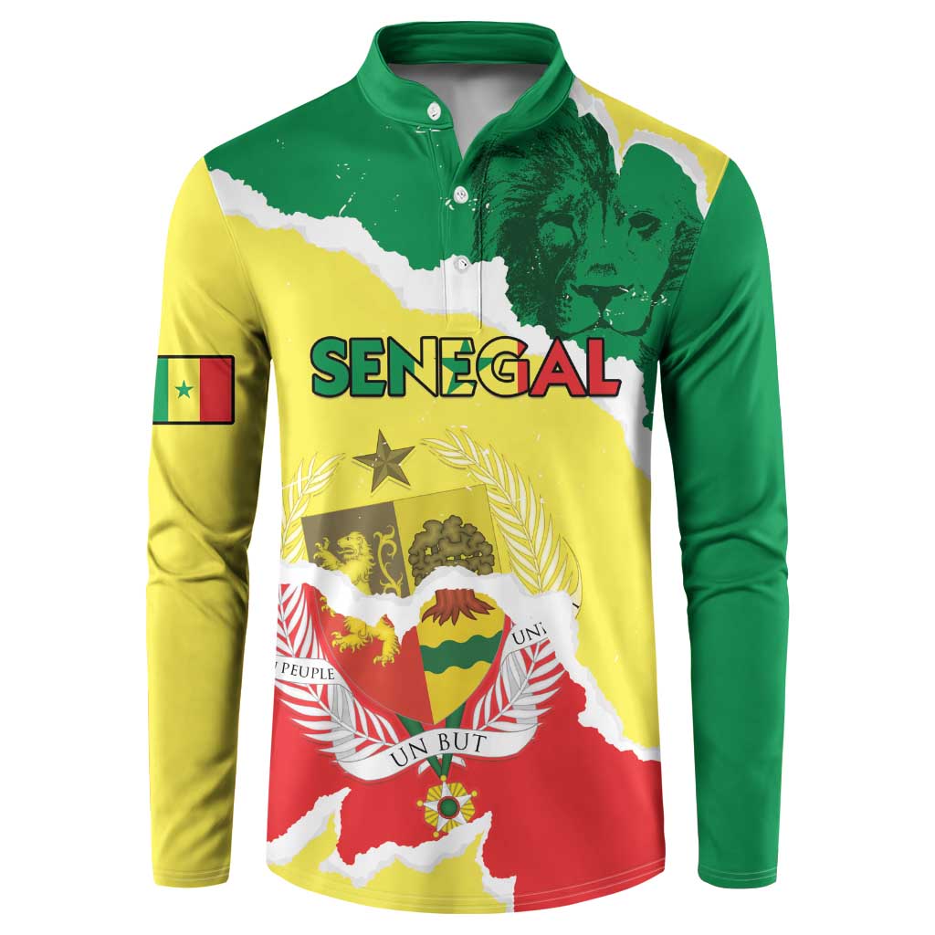 Custom Senegal Beach Soccer 2025 Button Sweatshirt Allez Lions de la Teranga