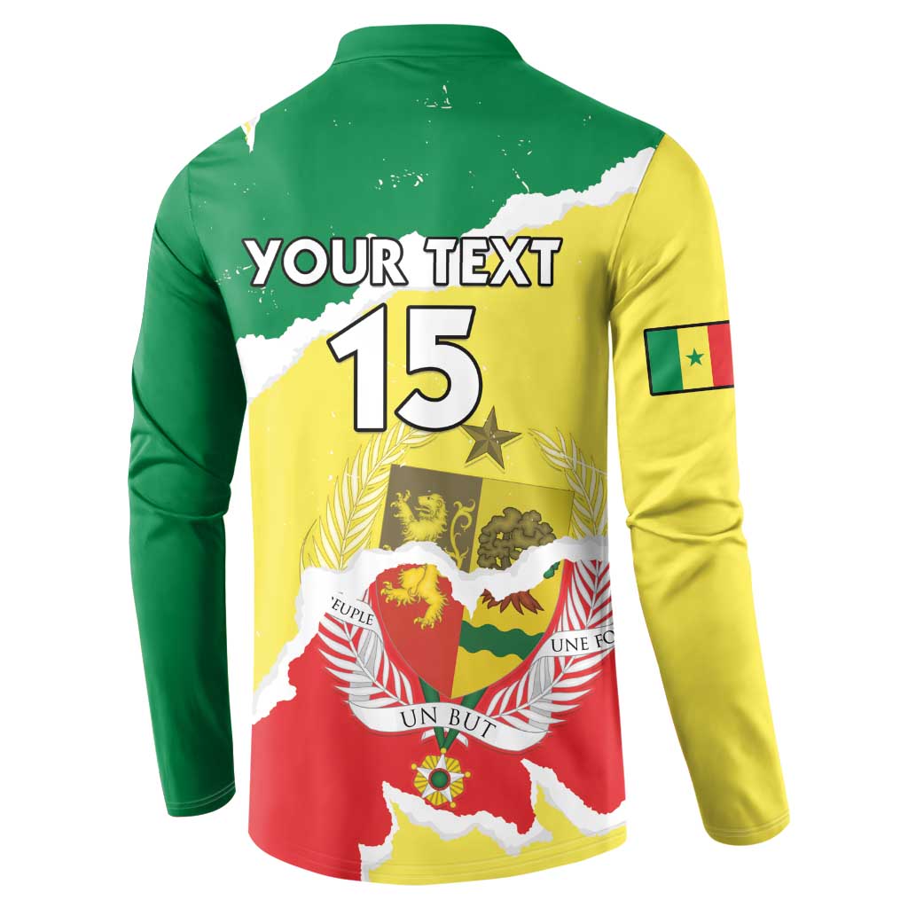 Custom Senegal Beach Soccer 2025 Button Sweatshirt Allez Lions de la Teranga