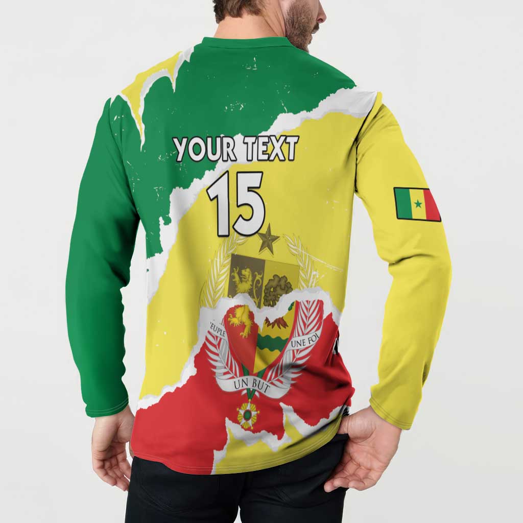 Custom Senegal Beach Soccer 2025 Button Sweatshirt Allez Lions de la Teranga