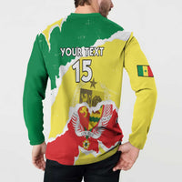 Custom Senegal Beach Soccer 2025 Button Sweatshirt Allez Lions de la Teranga