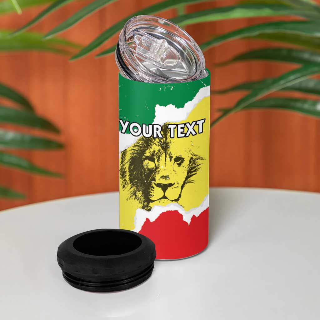 Custom Senegal Beach Soccer 2025 4 in 1 Can Cooler Tumbler Allez Lions de la Teranga