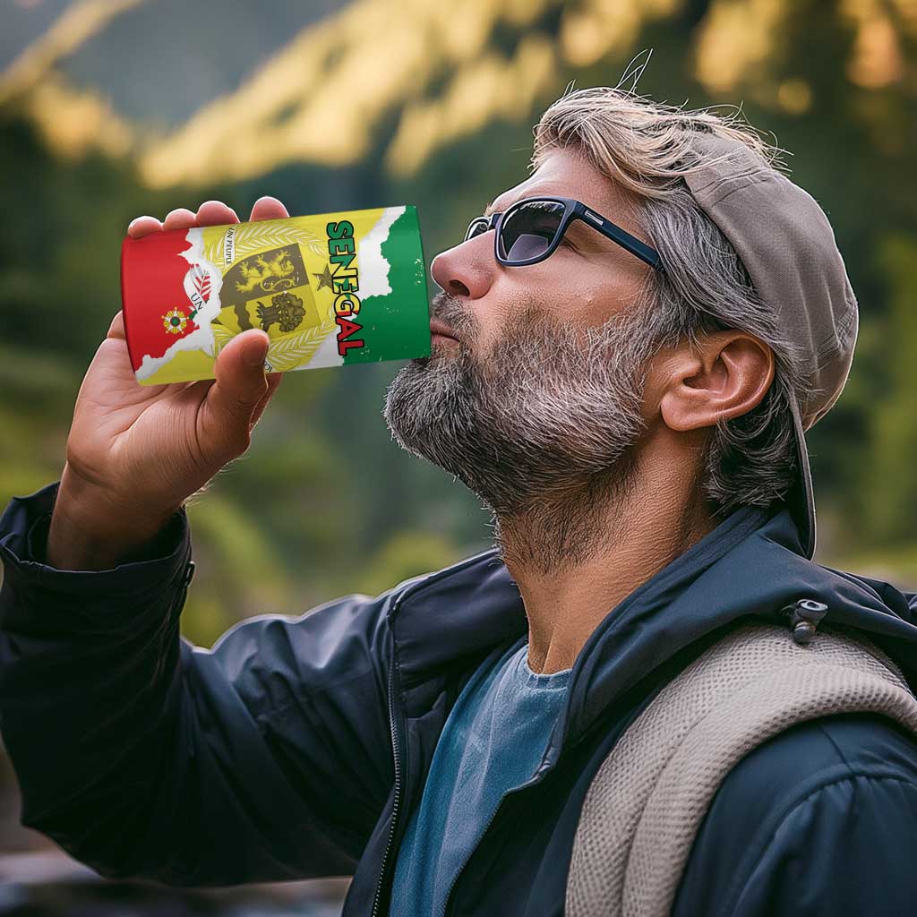 Custom Senegal Beach Soccer 2025 4 in 1 Can Cooler Tumbler Allez Lions de la Teranga