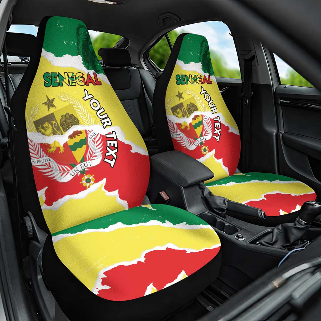 Custom Senegal Beach Soccer 2025 Car Seat Cover Allez Lions de la Teranga