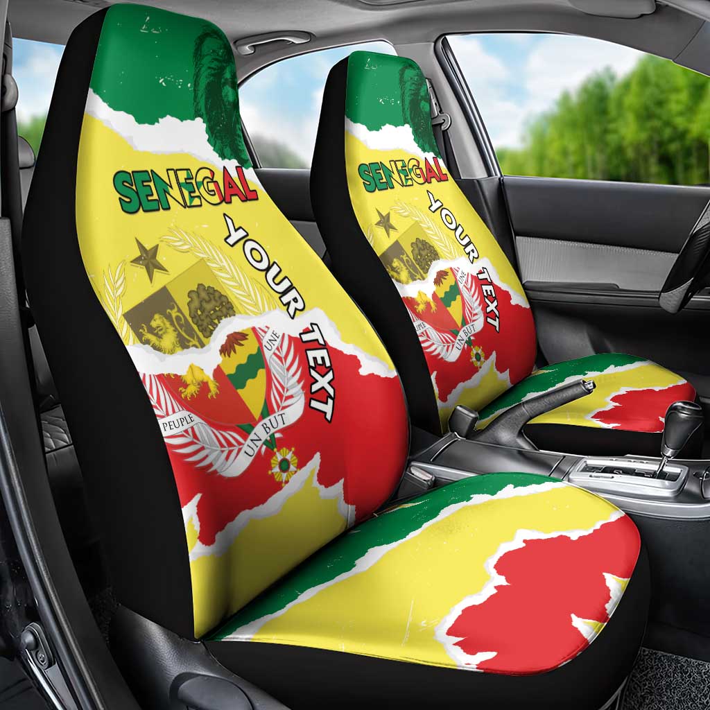 Custom Senegal Beach Soccer 2025 Car Seat Cover Allez Lions de la Teranga