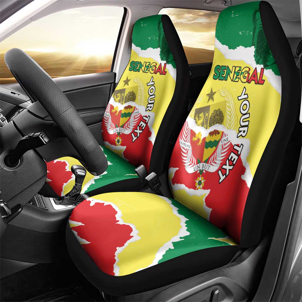 Custom Senegal Beach Soccer 2025 Car Seat Cover Allez Lions de la Teranga