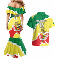 Custom Senegal Beach Soccer 2025 Couples Matching Mermaid Dress and Hawaiian Shirt Allez Lions de la Teranga