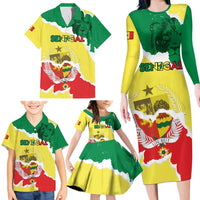 Custom Senegal Beach Soccer 2025 Family Matching Long Sleeve Bodycon Dress and Hawaiian Shirt Allez Lions de la Teranga
