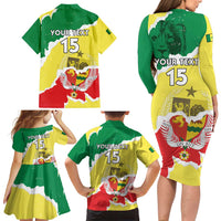Custom Senegal Beach Soccer 2025 Family Matching Long Sleeve Bodycon Dress and Hawaiian Shirt Allez Lions de la Teranga