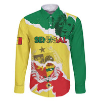 Custom Senegal Beach Soccer 2025 Family Matching Long Sleeve Bodycon Dress and Hawaiian Shirt Allez Lions de la Teranga