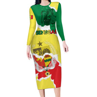 Custom Senegal Beach Soccer 2025 Family Matching Long Sleeve Bodycon Dress and Hawaiian Shirt Allez Lions de la Teranga