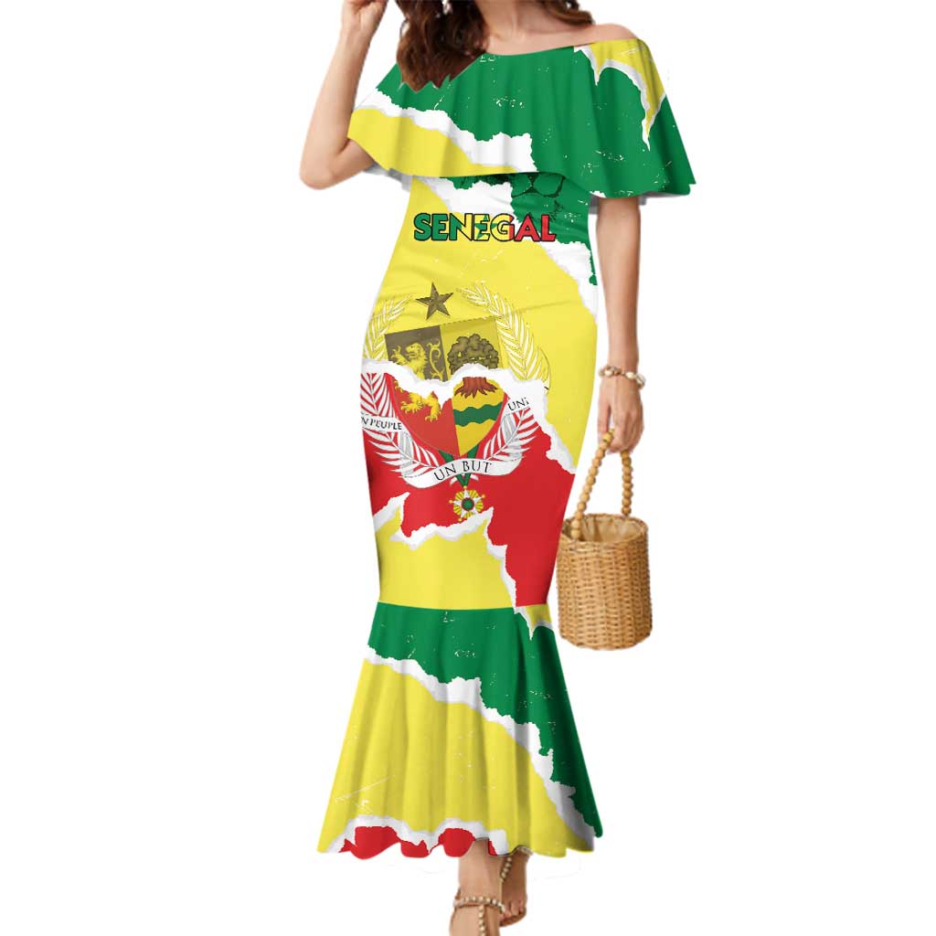 Custom Senegal Beach Soccer 2025 Family Matching Mermaid Dress and Hawaiian Shirt Allez Lions de la Teranga