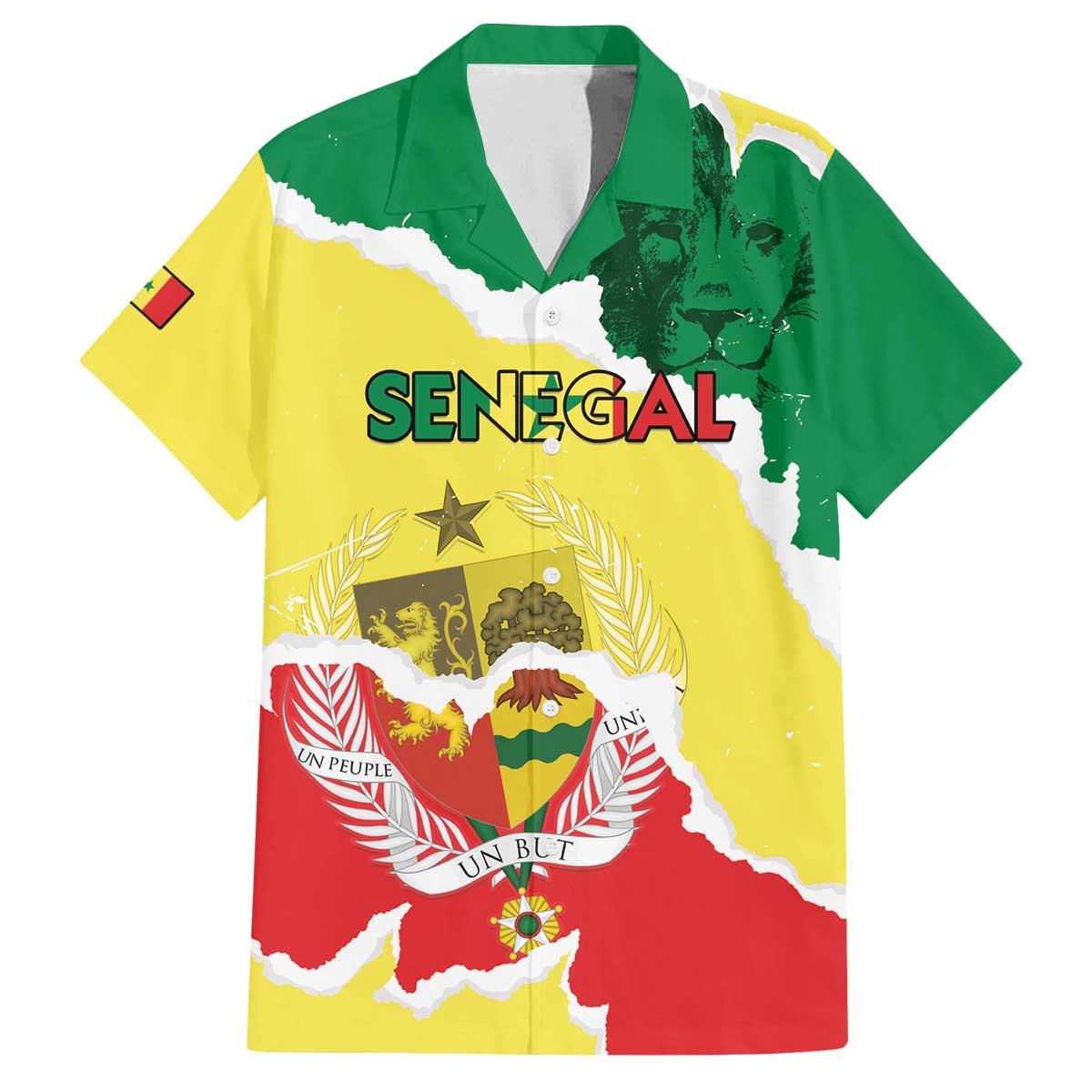 Custom Senegal Beach Soccer 2025 Family Matching Off The Shoulder Long Sleeve Dress and Hawaiian Shirt Allez Lions de la Teranga