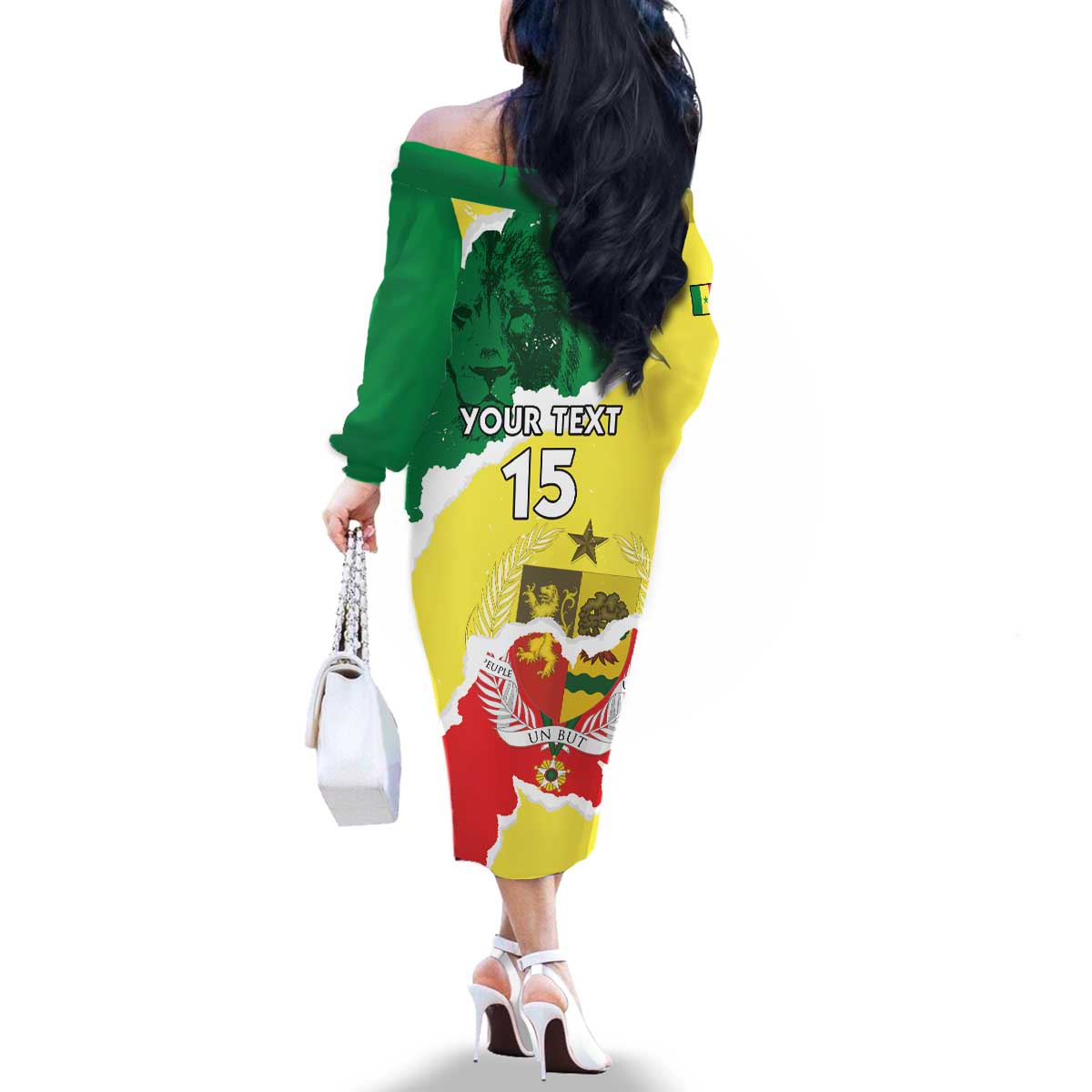 Custom Senegal Beach Soccer 2025 Family Matching Off The Shoulder Long Sleeve Dress and Hawaiian Shirt Allez Lions de la Teranga