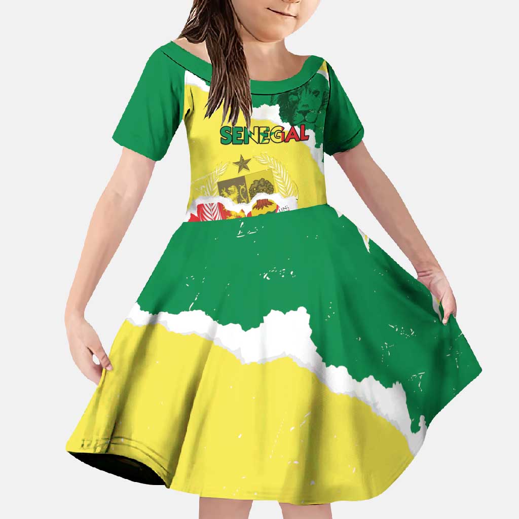 Custom Senegal Beach Soccer 2025 Family Matching Off Shoulder Maxi Dress and Hawaiian Shirt Allez Lions de la Teranga