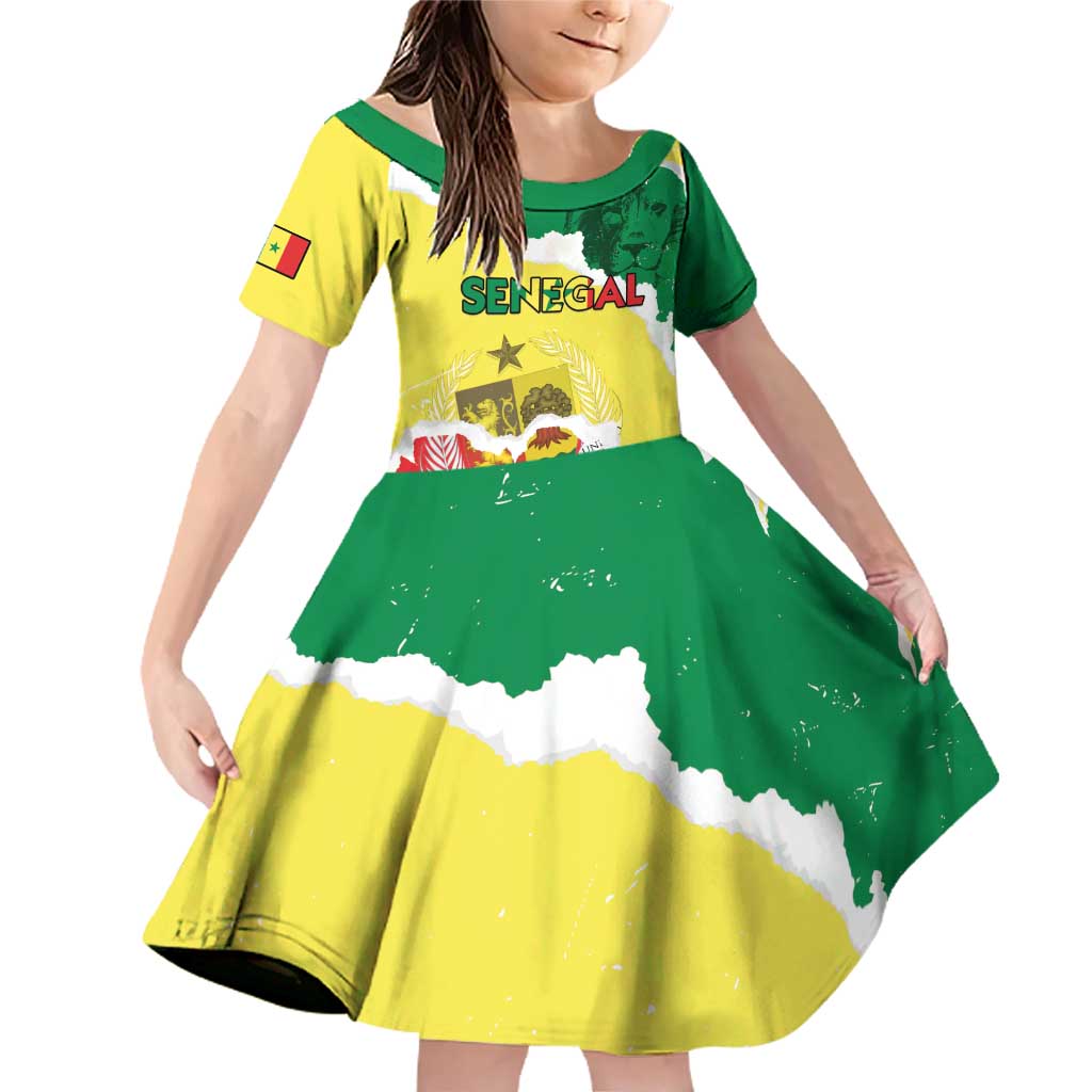 Custom Senegal Beach Soccer 2025 Family Matching Off Shoulder Short Dress and Hawaiian Shirt Allez Lions de la Teranga