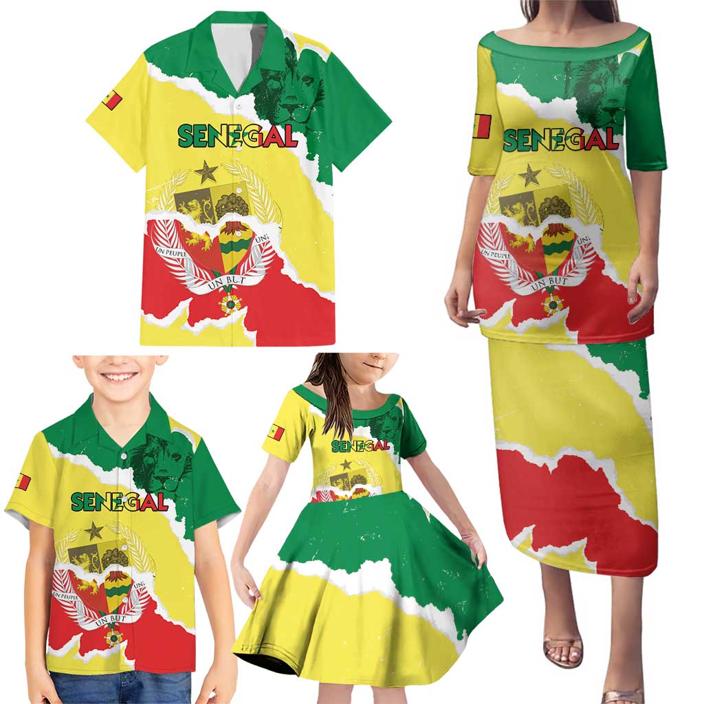 Custom Senegal Beach Soccer 2025 Family Matching Puletasi and Hawaiian Shirt Allez Lions de la Teranga