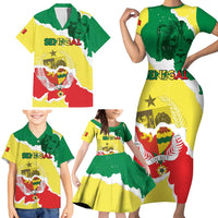 Custom Senegal Beach Soccer 2025 Family Matching Short Sleeve Bodycon Dress and Hawaiian Shirt Allez Lions de la Teranga