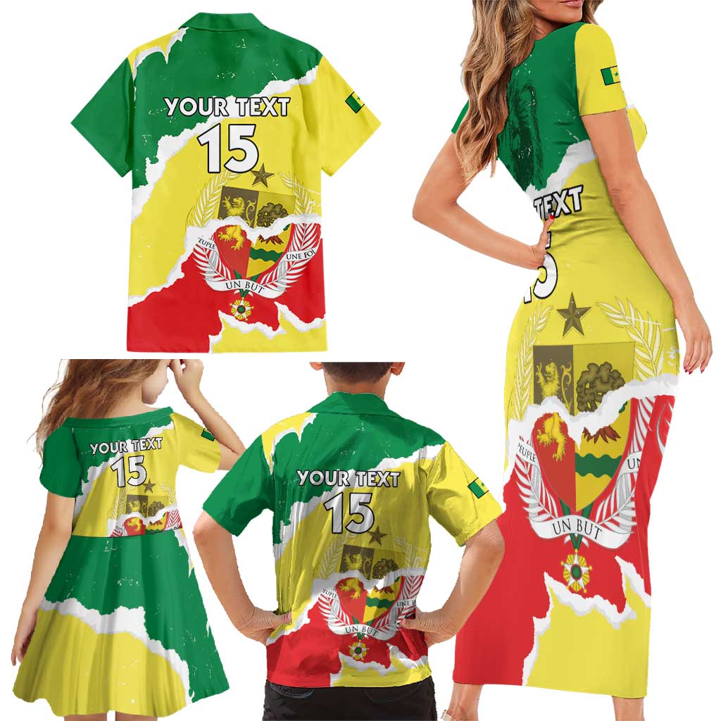 Custom Senegal Beach Soccer 2025 Family Matching Short Sleeve Bodycon Dress and Hawaiian Shirt Allez Lions de la Teranga