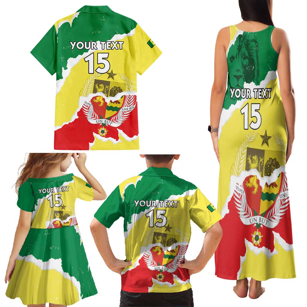 Custom Senegal Beach Soccer 2025 Family Matching Tank Maxi Dress and Hawaiian Shirt Allez Lions de la Teranga