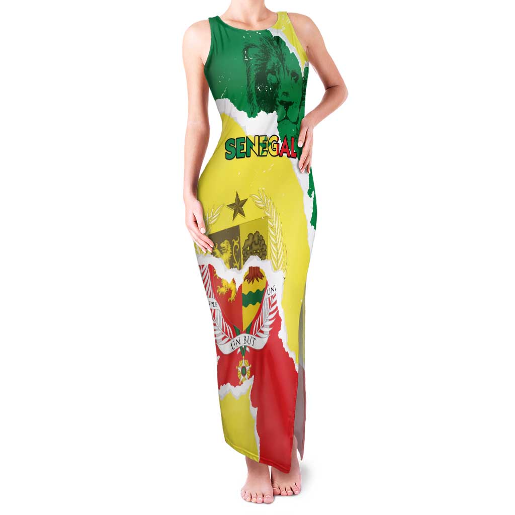 Custom Senegal Beach Soccer 2025 Family Matching Tank Maxi Dress and Hawaiian Shirt Allez Lions de la Teranga