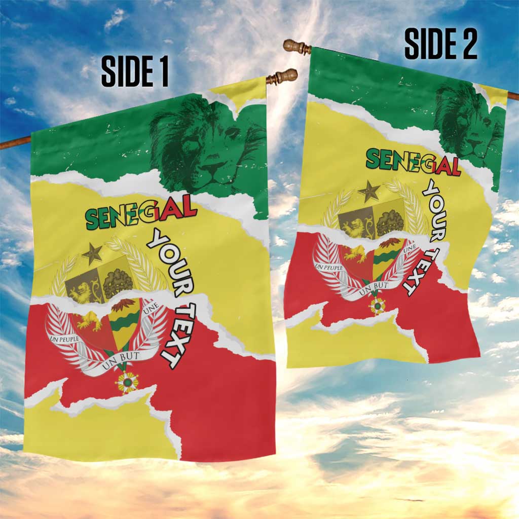 Custom Senegal Beach Soccer 2025 Garden Flag Allez Lions de la Teranga