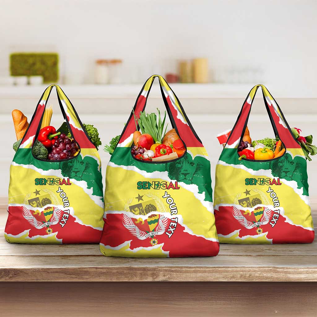 Custom Senegal Beach Soccer 2025 Grocery Bag Allez Lions de la Teranga