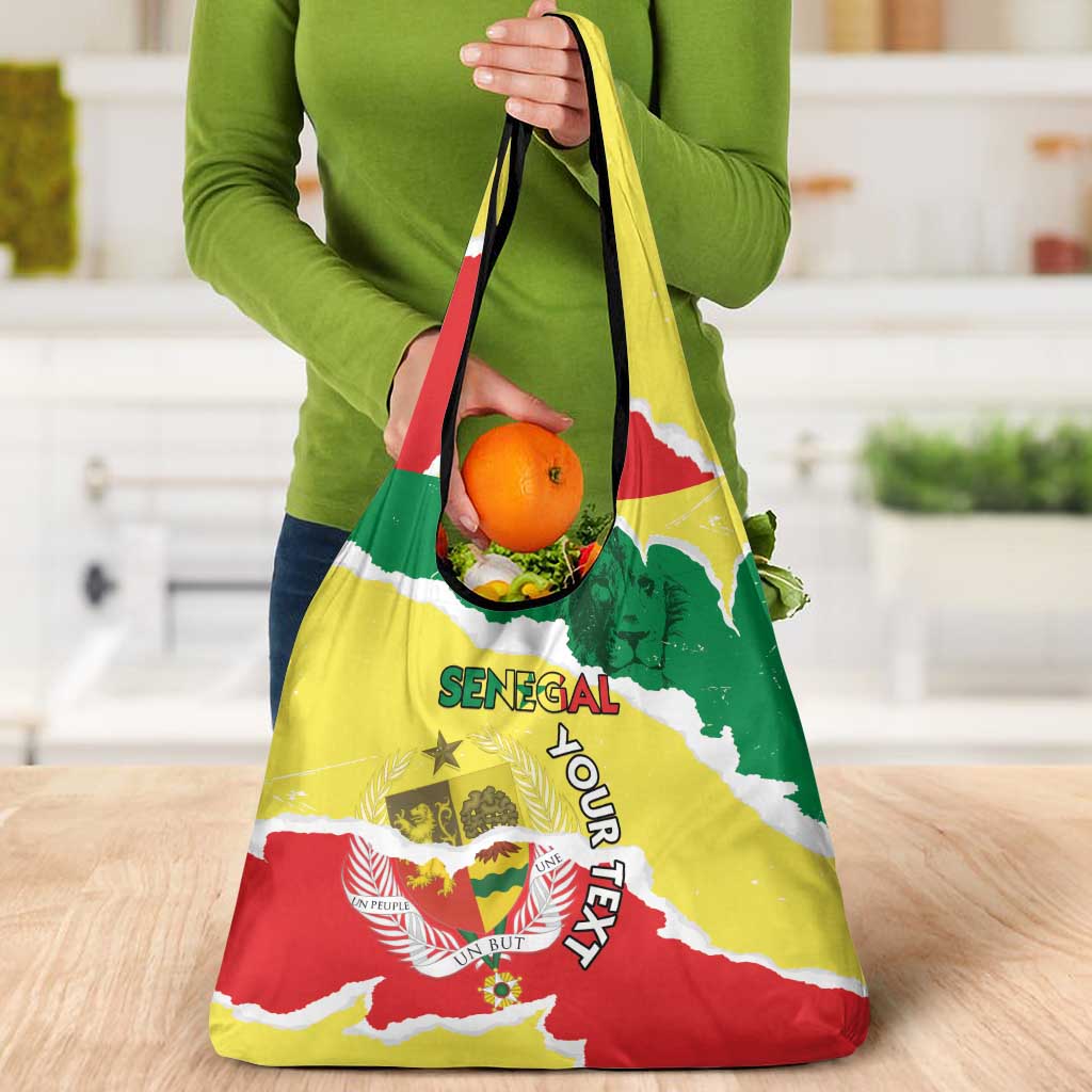Custom Senegal Beach Soccer 2025 Grocery Bag Allez Lions de la Teranga