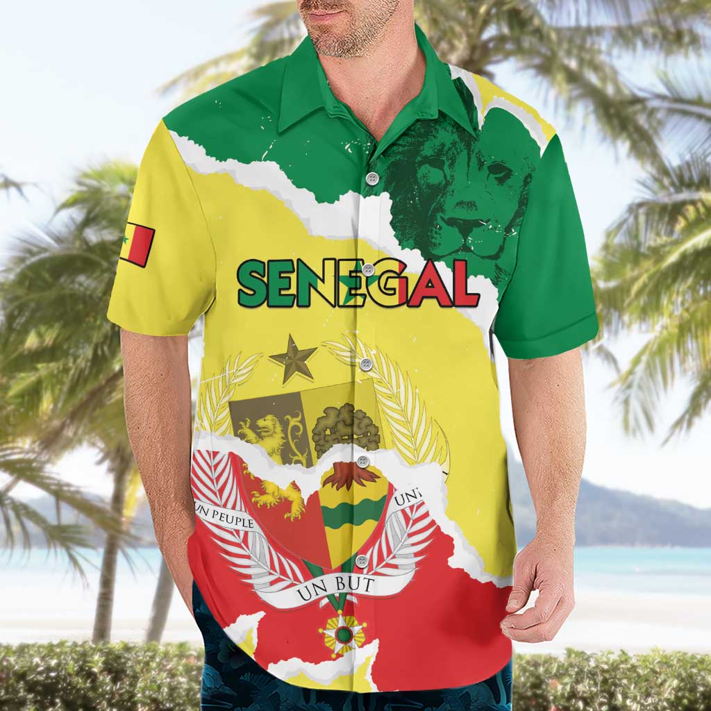 Custom Senegal Beach Soccer 2025 Hawaiian Shirt Allez Lions de la Teranga