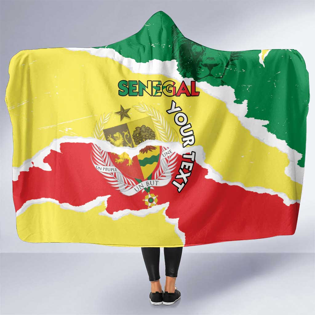 Custom Senegal Beach Soccer 2025 Hooded Blanket Allez Lions de la Teranga
