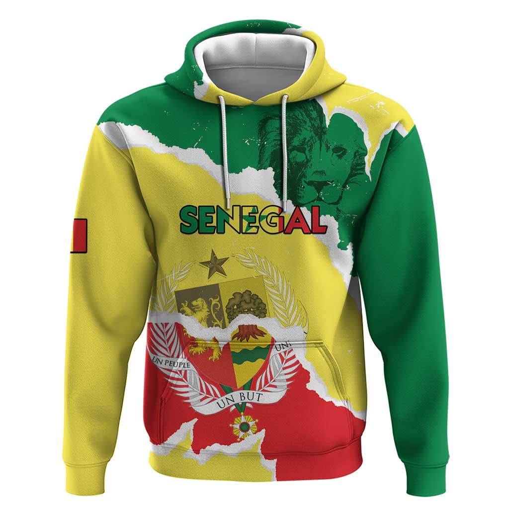 Custom Senegal Beach Soccer 2025 Hoodie Allez Lions de la Teranga
