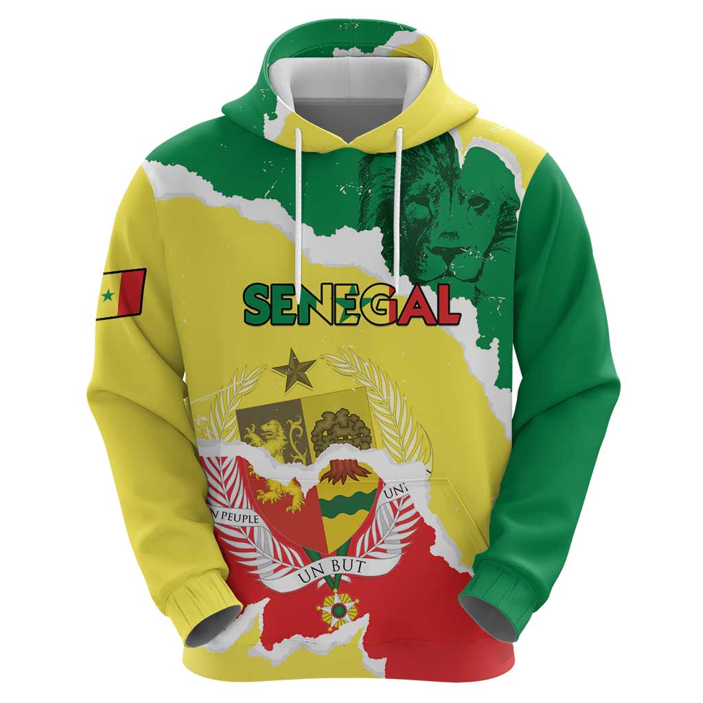 Custom Senegal Beach Soccer 2025 Hoodie Allez Lions de la Teranga