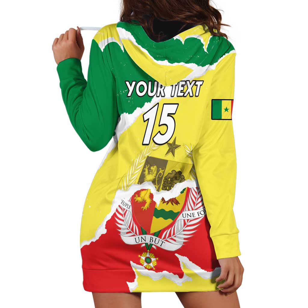 Custom Senegal Beach Soccer 2025 Hoodie Dress Allez Lions de la Teranga