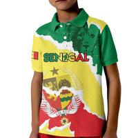 Custom Senegal Beach Soccer 2025 Kid Polo Shirt Allez Lions de la Teranga