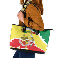 Custom Senegal Beach Soccer 2025 Leather Tote Bag Allez Lions de la Teranga