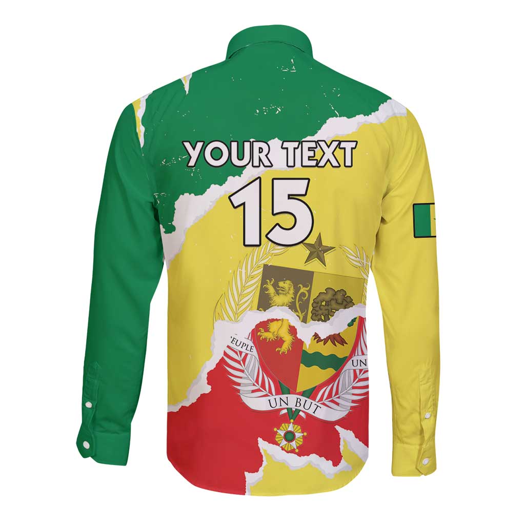 Custom Senegal Beach Soccer 2025 Long Sleeve Button Shirt Allez Lions de la Teranga