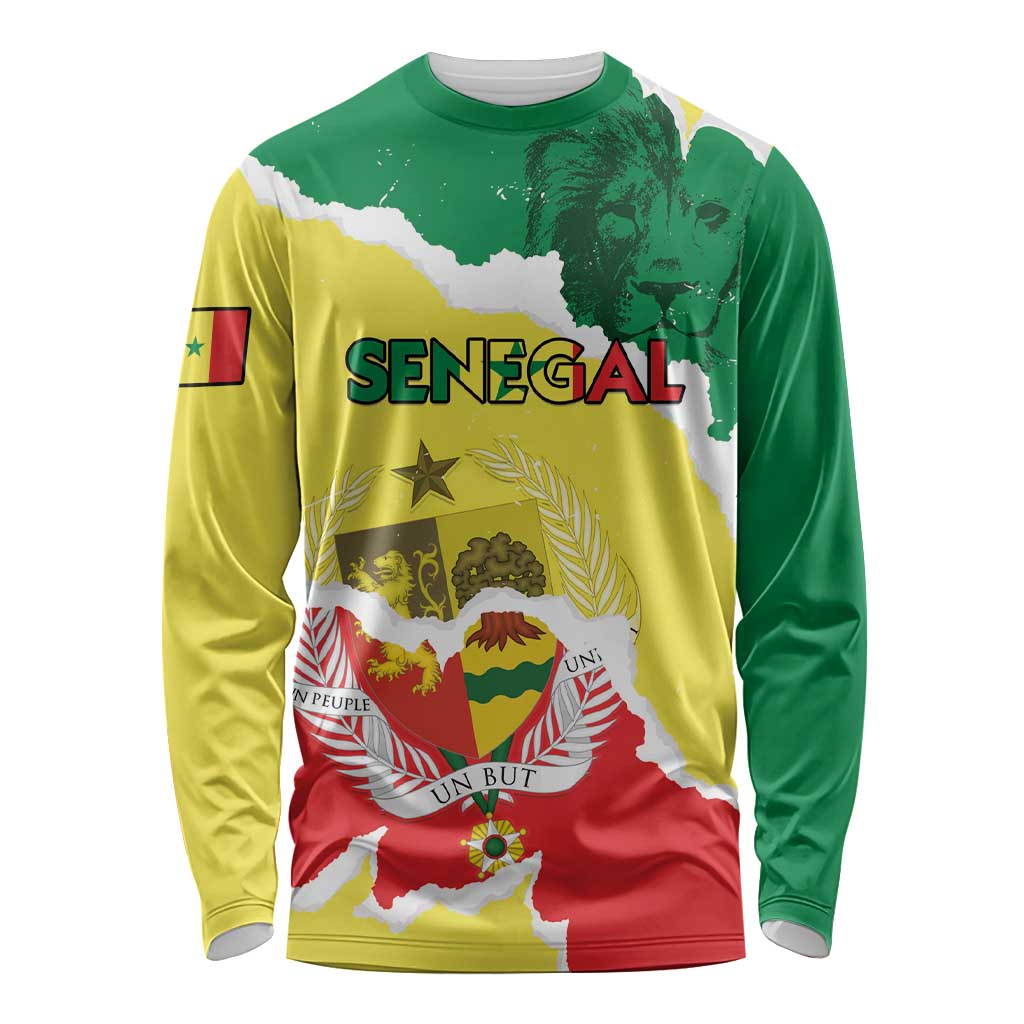 Custom Senegal Beach Soccer 2025 Long Sleeve Shirt Allez Lions de la Teranga