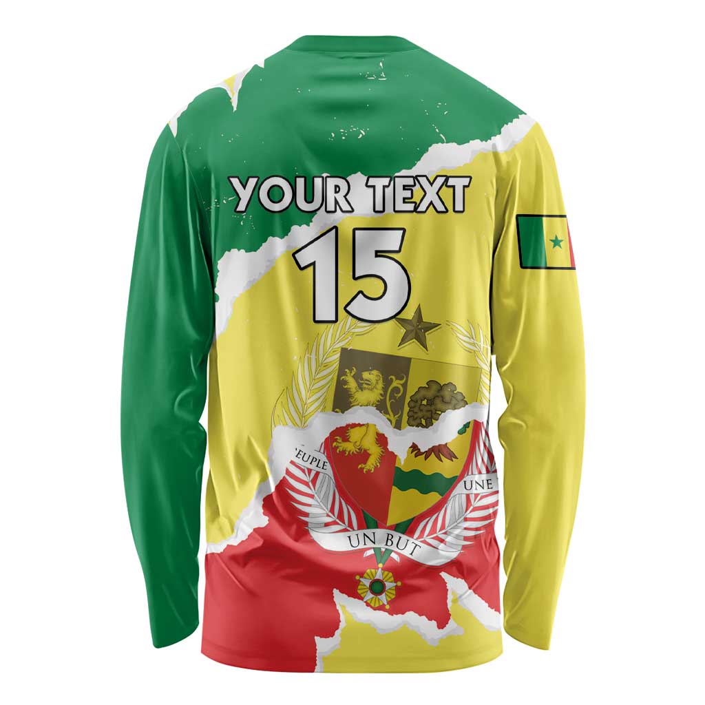 Custom Senegal Beach Soccer 2025 Long Sleeve Shirt Allez Lions de la Teranga