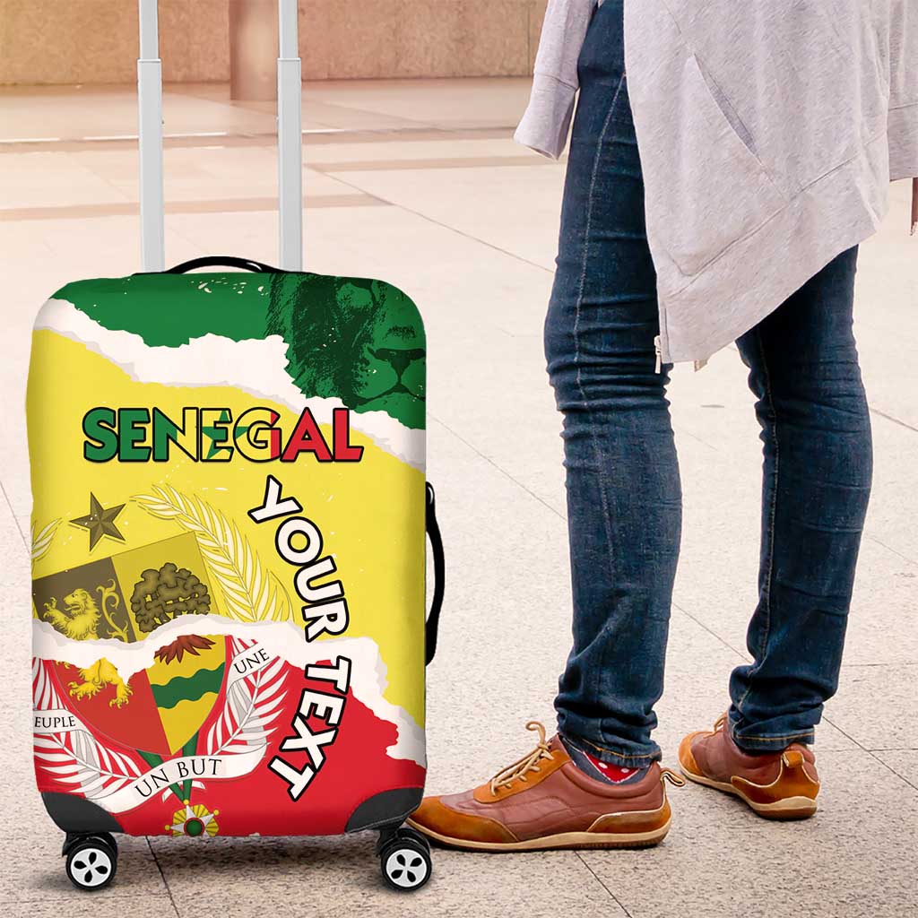 Custom Senegal Beach Soccer 2025 Luggage Cover Allez Lions de la Teranga
