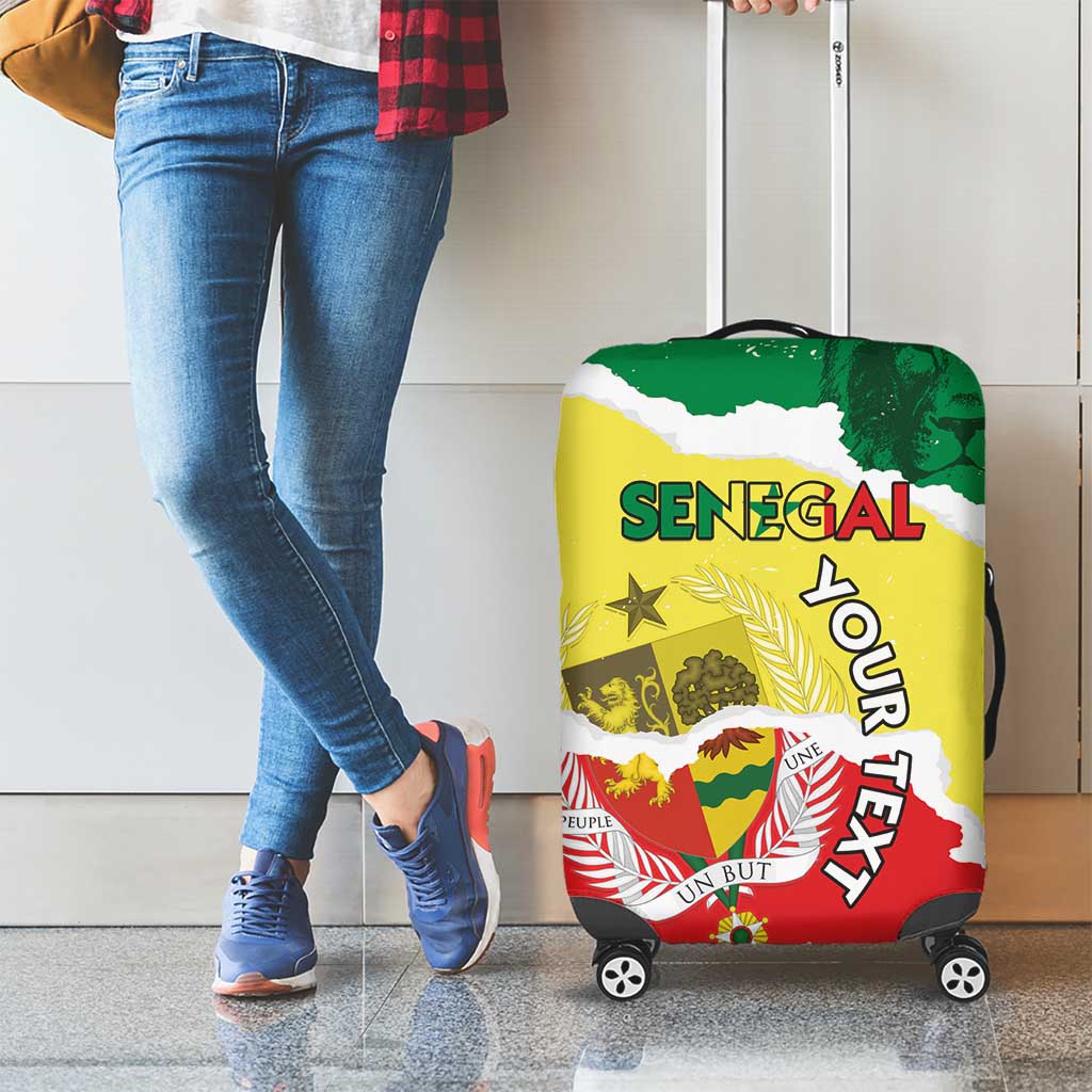 Custom Senegal Beach Soccer 2025 Luggage Cover Allez Lions de la Teranga