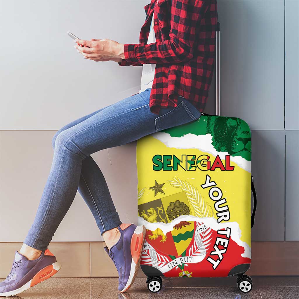 Custom Senegal Beach Soccer 2025 Luggage Cover Allez Lions de la Teranga