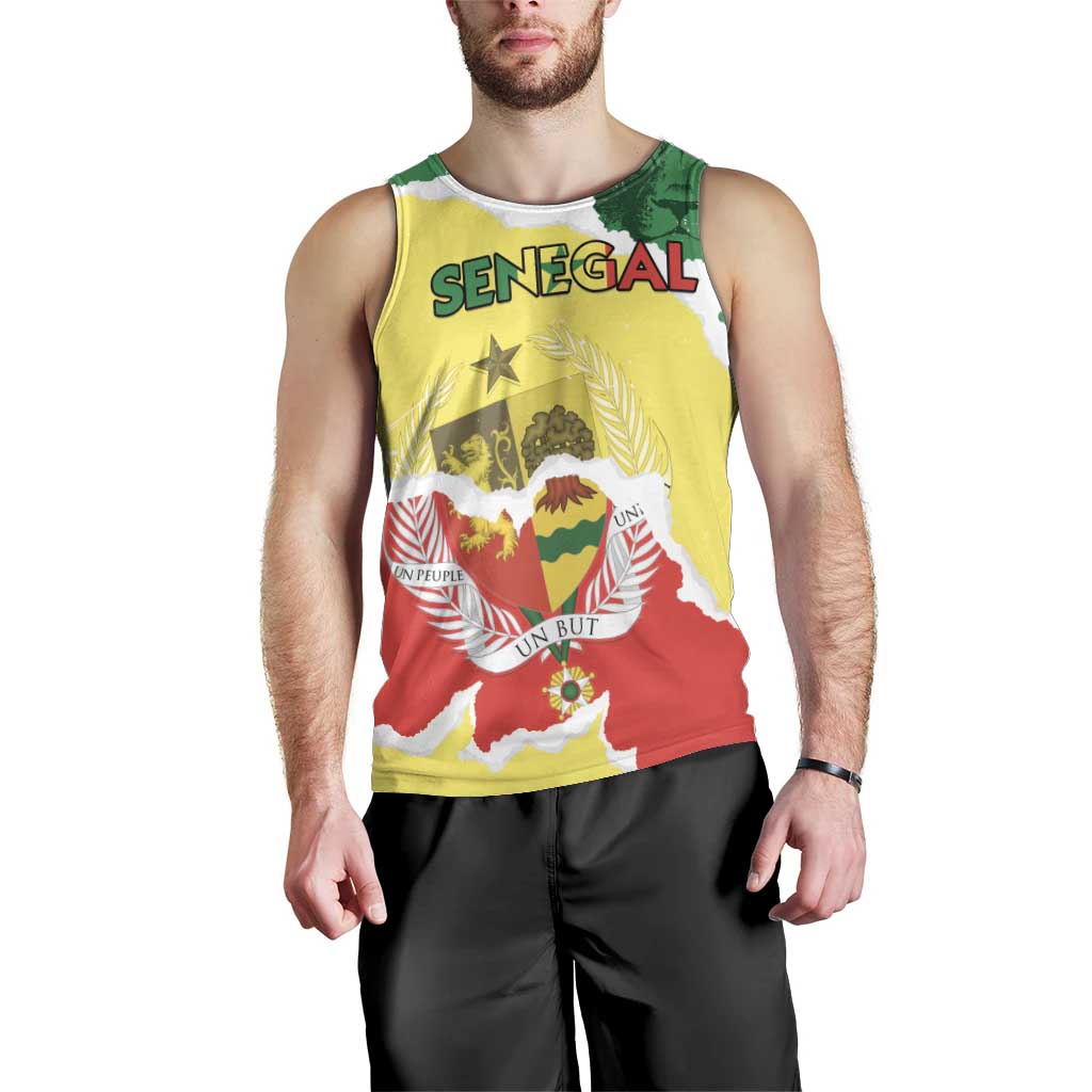 Custom Senegal Beach Soccer 2025 Men Tank Top Allez Lions de la Teranga