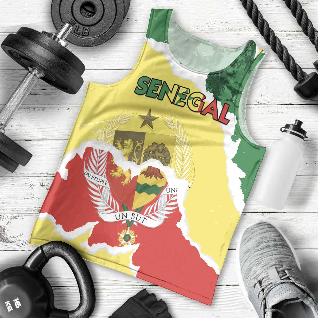 Custom Senegal Beach Soccer 2025 Men Tank Top Allez Lions de la Teranga