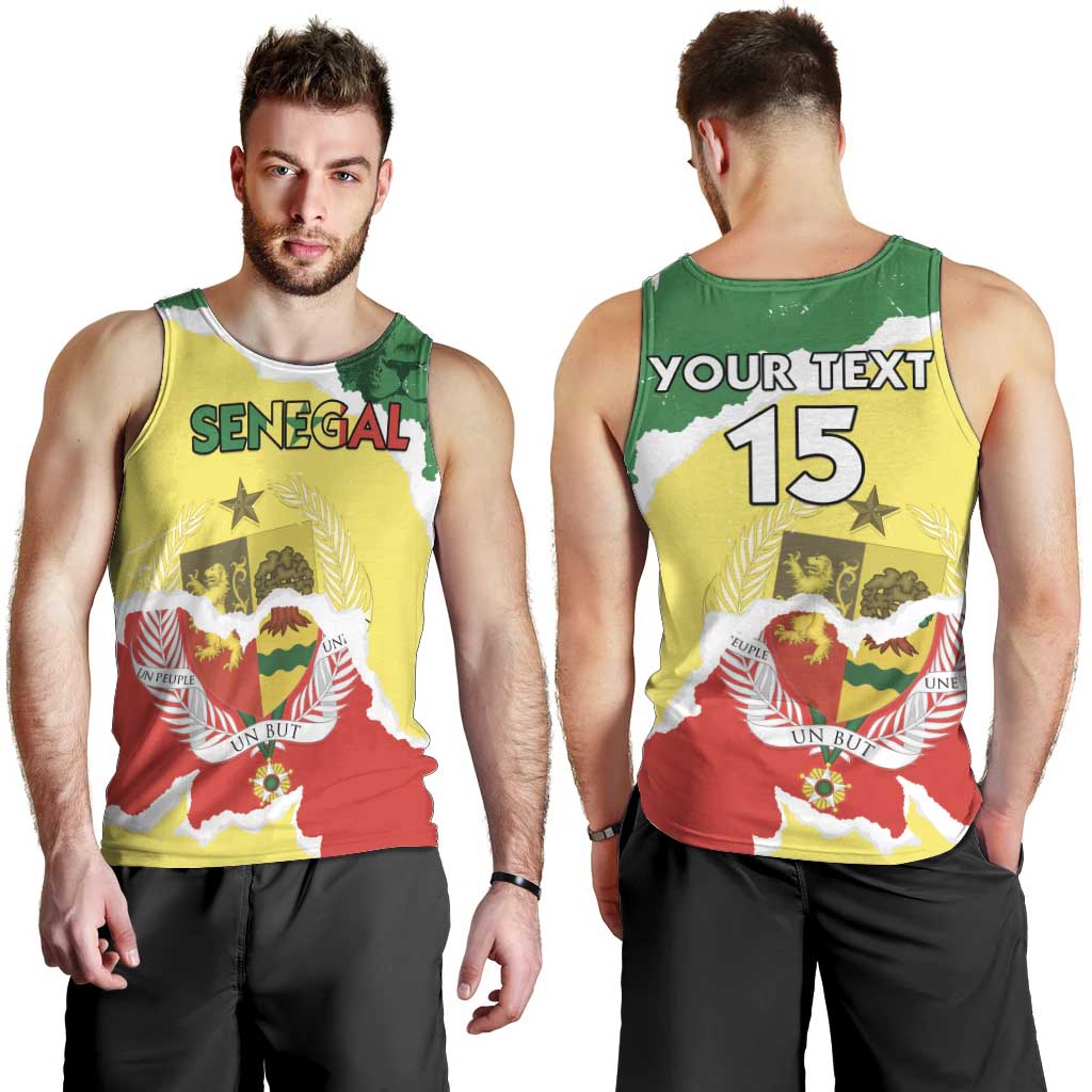 Custom Senegal Beach Soccer 2025 Men Tank Top Allez Lions de la Teranga