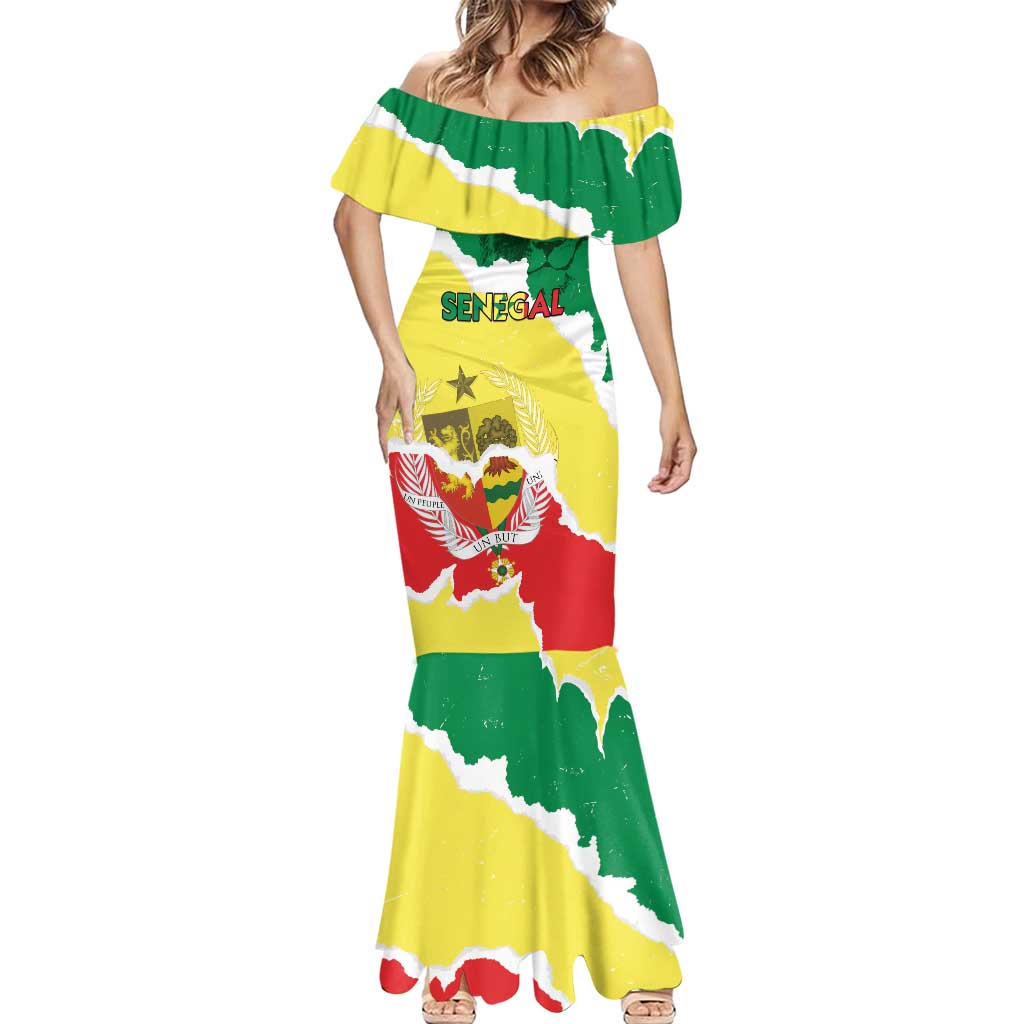 Custom Senegal Beach Soccer 2025 Mermaid Dress Allez Lions de la Teranga